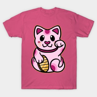 Cute Maneki Neko - Pink T-Shirt